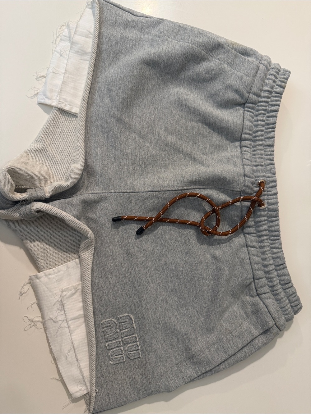 Miu Miu fleece shorts with drawstring gray size 38 - Picture 3 of 7